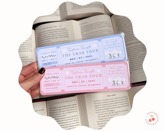 Customized Eras Tour Bookmark, Handmade Bookmarks, Individual or Set, Laminated with Tassel, Bookworm Gift, Reader Gift