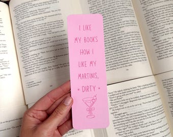 Dirty Martini Bookmark: Funny Reader Gift, Laminated with Tassel