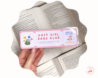 Cosy Girl Book Club Bookmark, Cozy Girl Bookmark, Handmade Bookmarks, Individual or Set, Laminated with Tassel, Bookworm Gift