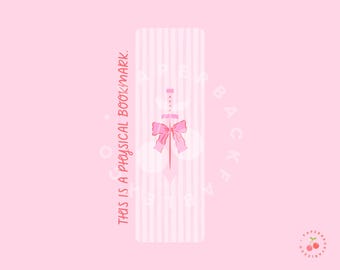 Marcapáginas Coquette: lazo rosa, regalo para amantes de los libros.