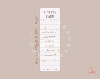To The Stars Who Listen Quote Library Card Bookmark: Romantasy