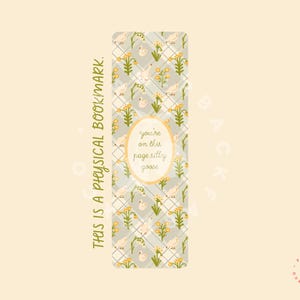 May include: A rectangular bookmark with a patterned design featuring geese, flowers, and a plaid background. The text "you're on this page silly goose" is in a gold oval. The words "THIS IS A PHYSICAL BOOKMARK" are printed vertically.