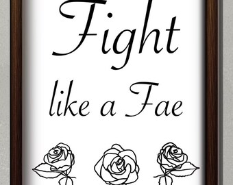 Fight Like a Fae Art Print: ACOTAR Inspired Gym Poster (Digital Download)