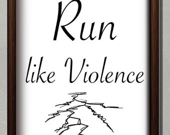 Run Like Violence Fitness Poster | Fourth Wing, Gym Decor (Digital Download)