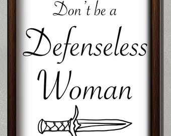 Fantasy Workout Art Print: Don't Be a Defenseless Woman (Digital Download)