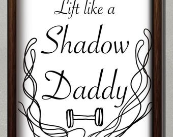 Shadow Daddy Fitness Poster: Fantasy Workout Art (Digital Download)