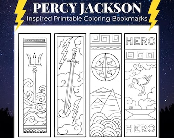 Segnalibri da colorare di Percy Jackson, mitologia greca (PDF stampabile)