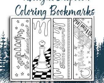 Vampire Coloring Bookmarks | Team Edward & Team Jacob | Twilight Inspired Printable Bookmarks | YA Book Lover Gift