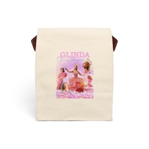 Glinda Inspired Canvas Lunch Bag, Back to School Tote, Eco-Friendly Snack Carrier, Gift for Musical Fans, Vintage Style