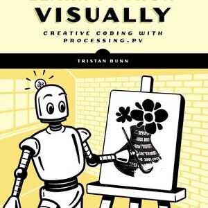 K&ouml;nnte beinhalten: Eine Schwarzwei&szlig;illustration eines Roboters, der eine Blume auf eine Leinwand malt. Der Roboter hat eine Gl&uuml;hbirne auf dem Kopf und h&auml;lt einen Pinsel. Die Leinwand steht auf einem Staffelei und der Hintergrund ist eine gelbe Backsteinmauer. Der Text "setur (600,800) C'FFEFFE FCFFOO 0.100) circ" befindet sich auf der Leinwand.