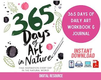 365 Day Art Journal, Nature Sketchbook (Digital Download)