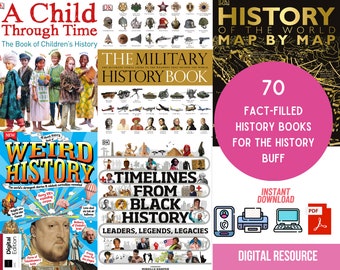 History for Kids (70 History Books), World History, Ancient History, History Printable eBook, Homeschool History Resource, History Teacher