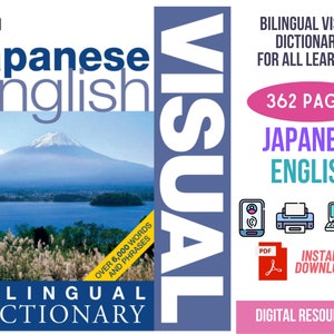 English-Japanese Language Learning eBook for Kids and Beginners, Bilingual Dictionary, Educational Resource, Language Guide, Learn Japanese