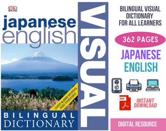 English-Japanese Language Learning eBook for Kids and Beginners, Bilingual Dictionary, Educational Resource, Language Guide, Learn Japanese