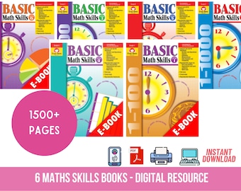 Printable Math Homeschool Curriculum (Grade 1-6), Printable Math Worksheets, Math Curriculum for Kids,  Educational Activities Homeschool