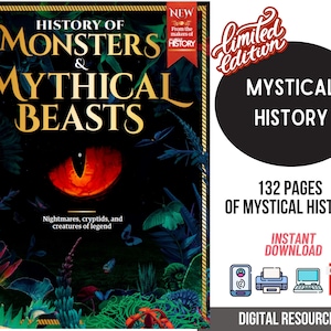 Mythical Beasts History Kids Printable History Homeschool, Supernatural World History, Homeschool Printable Kids History Teacher