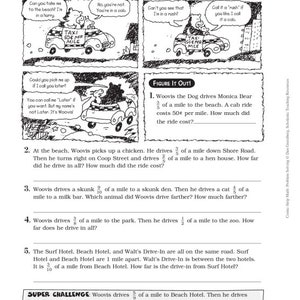 May include: A black and white comic strip with a dog character named Woovis driving a taxi. The comic strip is about Woovis's day at the beach. The comic strip includes text that says "Beach Day starring Woovis the Dog and Monica Bear".