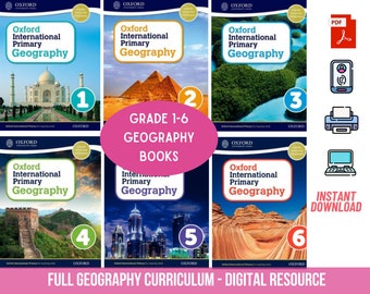 Primary Geography Workbook Bundle, Engaging Ebook, Printable Geography Worksheets,  Educational Resource, Geography for Kids Homeschool Geog