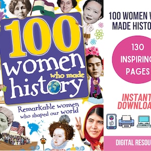 History Book for Kids History Homeschool, Historical Women, Women empowerment, World History Homeschool Printables for Kids History