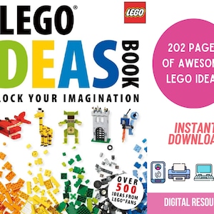 The Brick Ideas Book for Kids, Building Projects, Homeschool Ideas, Brick Activities, Build your own brick toy, Brick fans, Imaginative Play