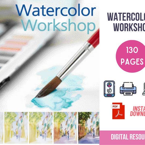 Watercolour Art eBook for Kids, Painting Techniques, Step-by-step Tutorial, Digital Download, Educational Resource, Art kids Homeschool Art