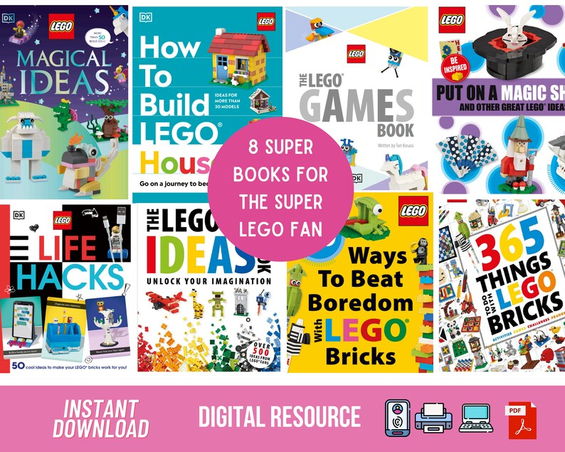 Brick Ideas Bundle 8 Super Books, Bricks for kids, Building Projects, Brick Activities, Build your own brick toy, Brick fans, Brick toys zdjęcie 1