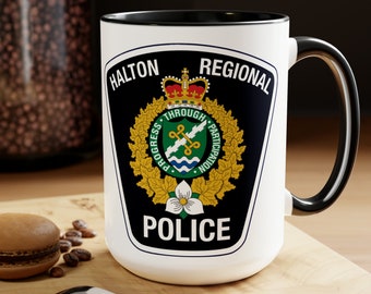 Halton Regional Police Service Badge Coffee Mug, Gift For Him and Her, First Responder Gift, Law Enforcement Gift, Heroes, Police Officer