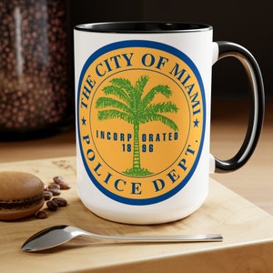 Miami Police Department of the District of Columbia Badge Coffee Mug, First Responder Gift, Law Enforcement, Heroes, Police Officer