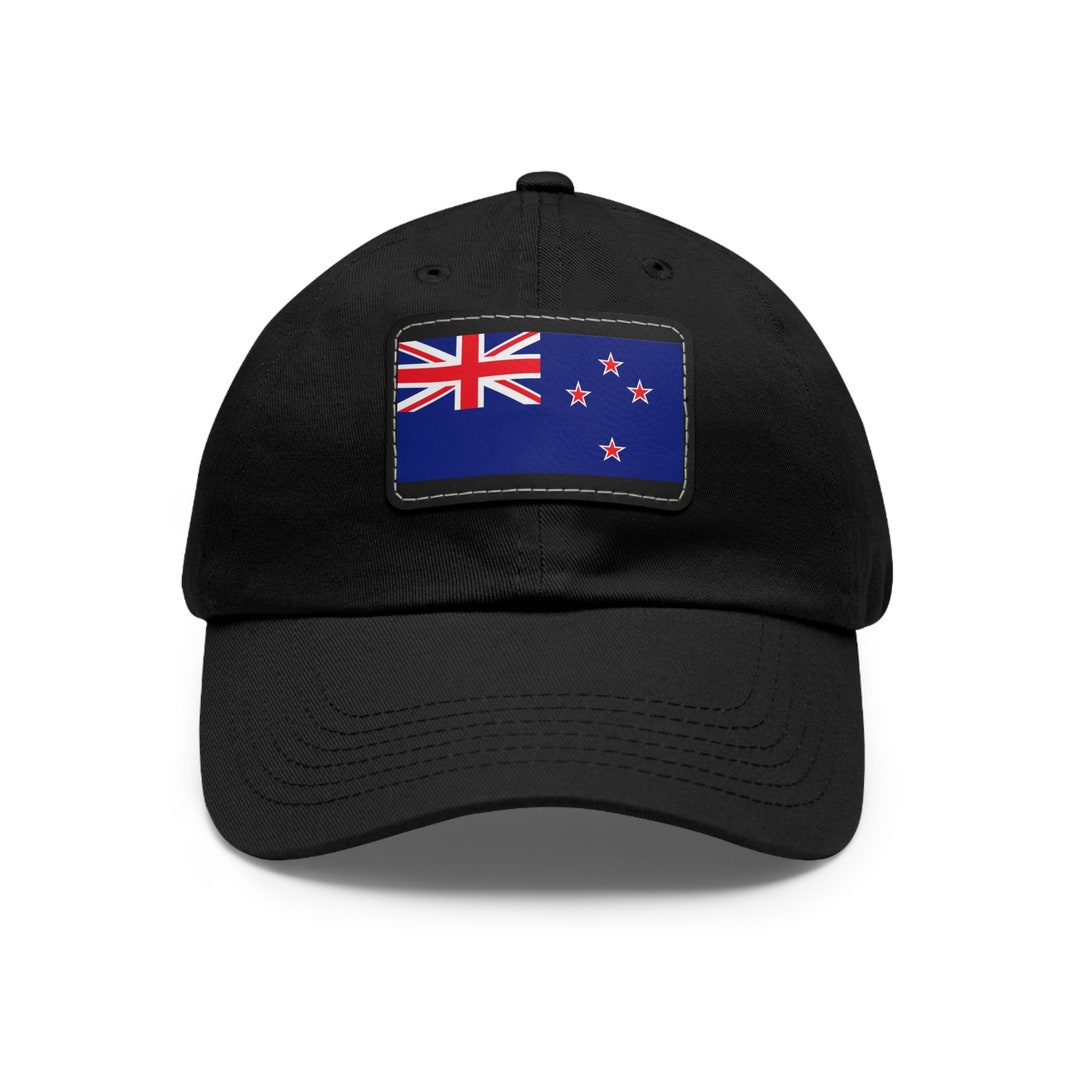 New Zealand Flag Hat With Leather Patch New Zealand Hat Etsy