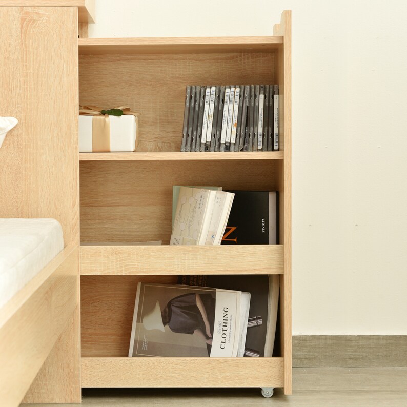 Wooden Single Bed Frame With Shelves Drawer Storage Underbed Etsy