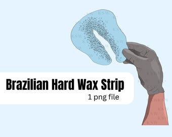 Brazilian Hard Wax Strip Illustration – Spa & Esthetician Clipart for Marketing Materials