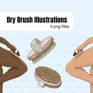 Può includere: Due illustrazioni di una spazzola a secco con manico in legno e setole naturali. Una illustrazione mostra una persona che usa la spazzola sulla sua gamba. L'altra illustrazione mostra la spazzola di lato.