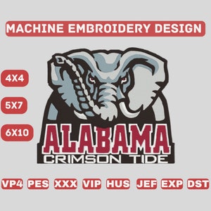 Alabama Crimson Tide Embroidery Design