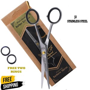 Professional Hairdressing Scissors Barber Salon Hair Cutting Razor Sharp Blades + two free rings