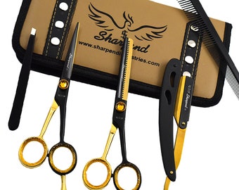 Goud Professionele Kapper Schaar Haarknipschaar Set Haar Dunner Kapsel Schaar Voor Kapsalon