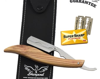 Vintage barber salon navaja de afeitar de garganta cortada navaja de afeitar - Regalo de padrinos de boda - Navaja de afeitar estilo barbero - Maquinilla de afeitar respetuosa con el medio ambiente