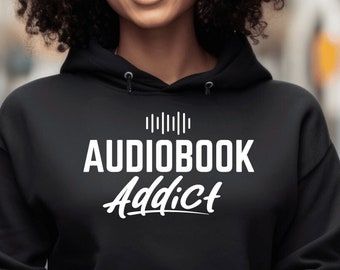 Audiobook Hoodie | "Audiobook Addict" Hoodie | Three-Panel Fleece Hoodie
