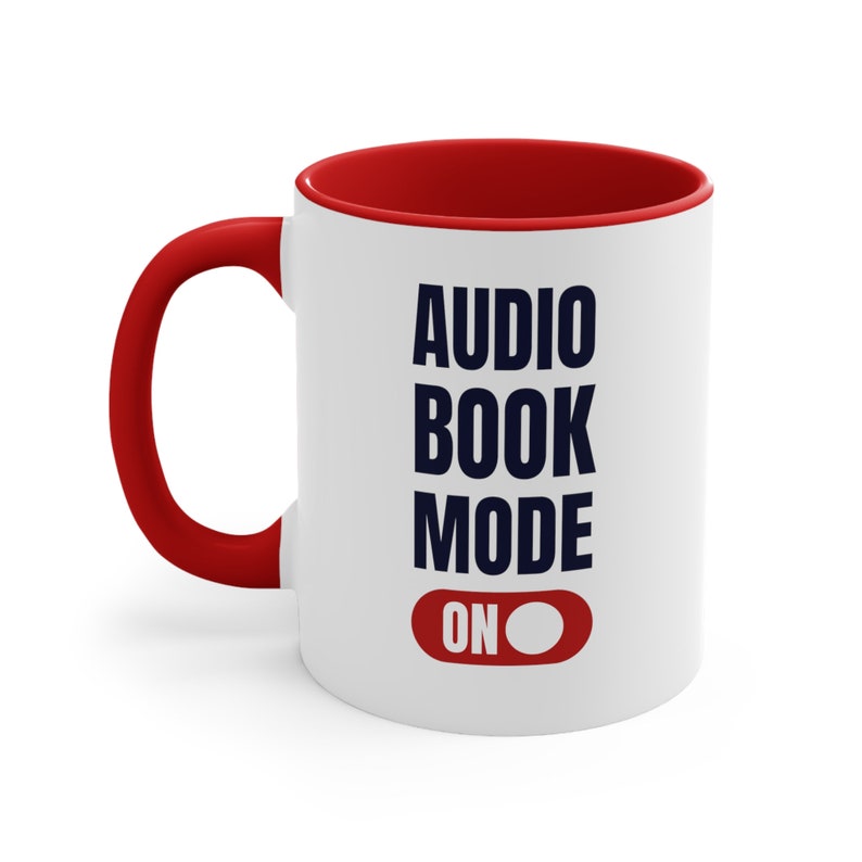 Audiobook Mug Audiobook Mode ON Accent Coffee Mug, 11oz Audiobook Gift image 2