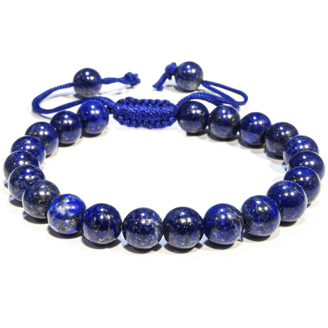 Blue Hematite Adjustable Stretch Bracelet - Energy Protection Crystal Bead Bracelet For Men & Women - View #12