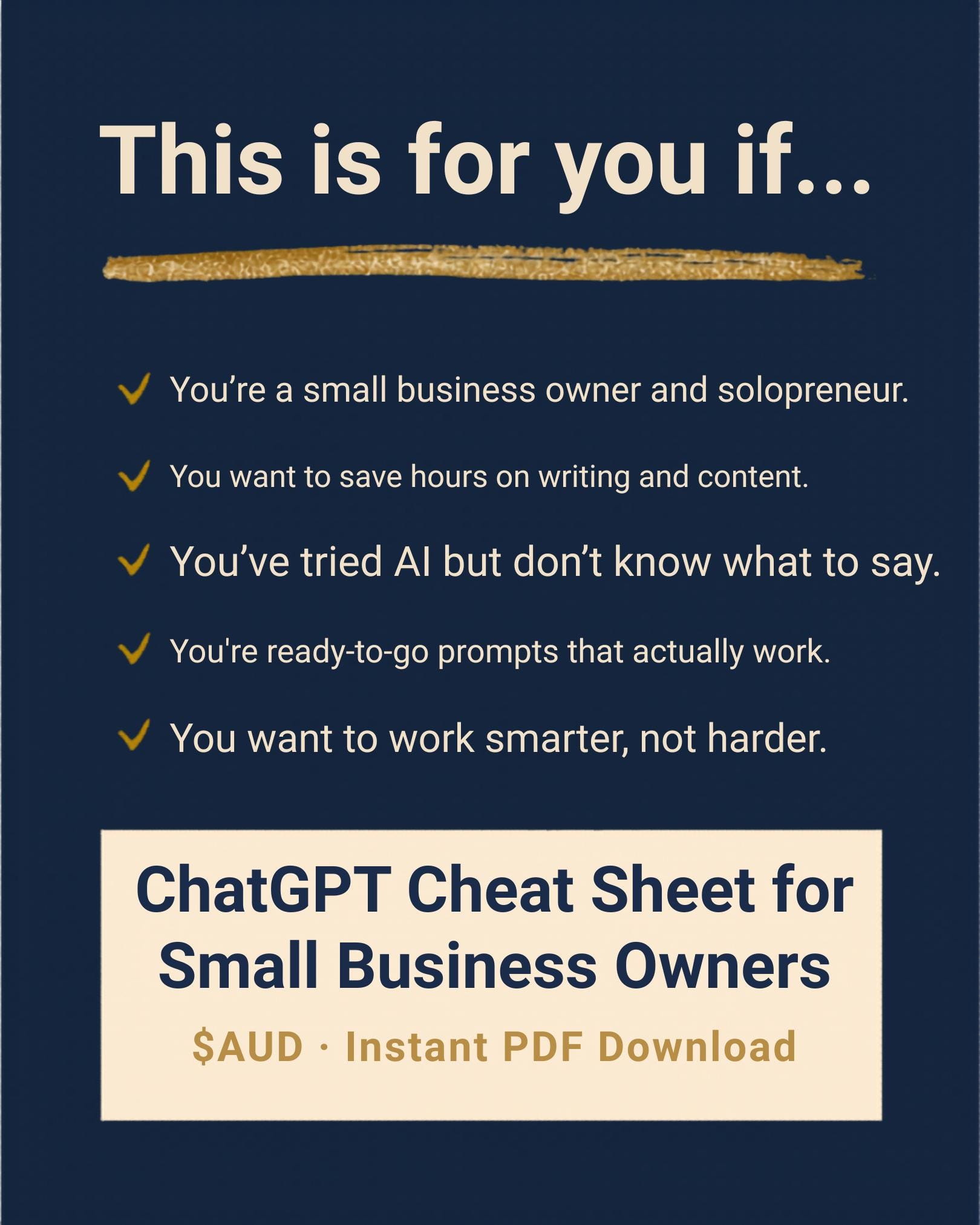 Chatgpt AI Cheat Sheet for Small Business Owners | AI Prompt Guide ...