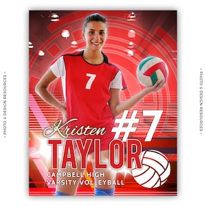 Photoshop Volleyball Sports Poster Template from Photobacks Sports Package 1: Digital Background, Team Banner, Backdrop, Senior Night, Gift