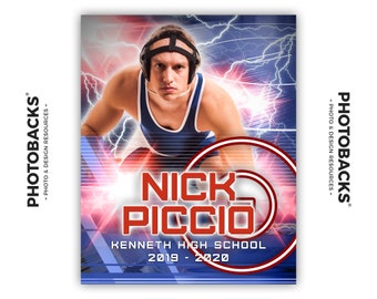 Photoshop Wrestling Sports Poster Template from Photobacks Sports Package 1: Digital Background, Team Banner, Backdrop, Senior Night, Gift