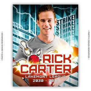 Photoshop Bowling Sports Poster Template from Photobacks Sports Package 1: Digital Background, Team Banner, Backdrop, Senior Night, Gift