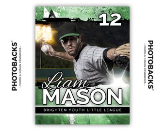 Sports Portrait / Poster Photoshop Template 08 (with Photo Mask) from Photobacks Sports Package 1: Customizable, Layered, PSD, Backgrounds