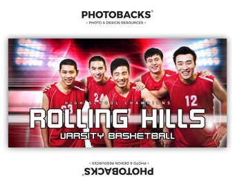 Sports Poster Template Set - Photoshop Collage Templates for Teams and Individuals - Instant Download - 05 from Photobacks Sports Package 1