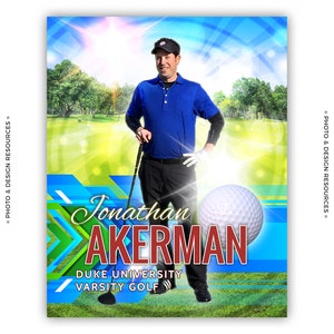 Photoshop Golf Sports Poster Template from Photobacks Sports Package 1: Digital Background, Banner, Backdrop, Senior Night, Gift, Golfer