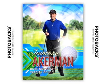 Photoshop Golf Sports Poster Template from Photobacks Sports Package 1: Digital Background, Banner, Backdrop, Senior Night, Gift, Golfer