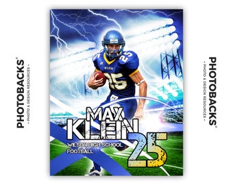 Photoshop Football Sports Poster Template from Photobacks Sports Package 1: Digital Background, Team Banner, Backdrop, Senior Night, Gift