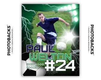 Sports Portrait / Poster Photoshop Template 09 (with Photo Mask) from Photobacks Sports Package 1: Customizable, Layered, PSD, Backgrounds