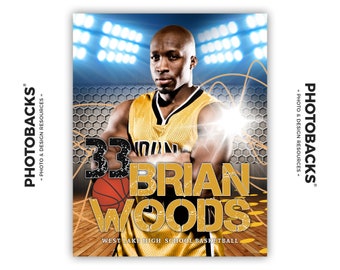 Photoshop Basketball Sports Poster Template from Photobacks Sports Package 1: Digital Background, Team Banner, Backdrop, Senior Night, Gift